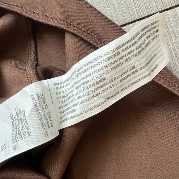 NWT Abercrombie & Fitch Soft AF Ponte Notch Bodysuit Chocolate Brown Size XXL - Picture 8 of 8